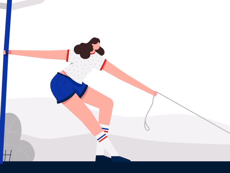 Girl 👧 vs 🐶 2danimation aftereffects animation character animation duik duik bassel freelance girl and dog illustration motion motion graphics