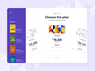 Digital Library - Subscription plan arounda books bright creative design interface pattern payment plan sketch subscribe taschen ui ux vivid web