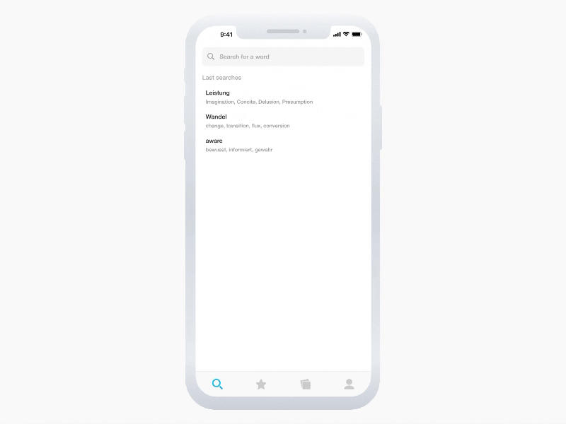 Vocable - Translate app flinto iphone language learning micro interaction research transitions translate translation ui ux vocable vocabulary words