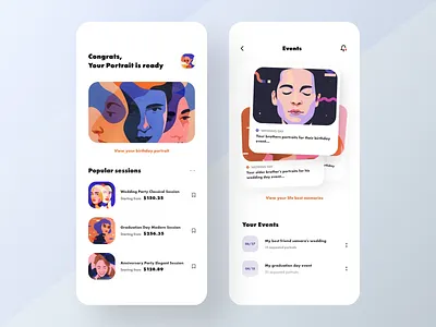 Digital Portraits App app app design cards colors digital portrait portrait portraits app typography ui ui design uidesign uidesigner uidesigns uiux uiuxdesign uiuxdesigner user interface ux uxdesign visual design