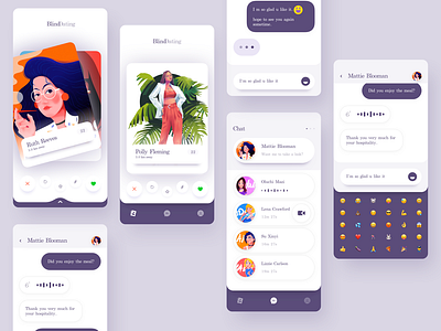 BlindDating . app branding design flinto illustration logo mobile sketch template ui ux website