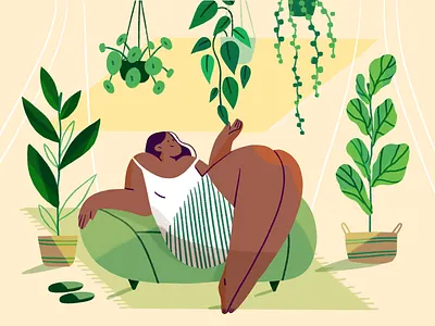 Growing strong🌿 digital art editorial flat illustration illustration indoor plants product product illustration