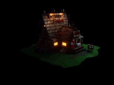 Mystery Shack. Animation. 3d 3d artist 3danimation animated film animation art c4d cartoon cinema cinema4d disney glow gravity falls green house motion octane render renders wood
