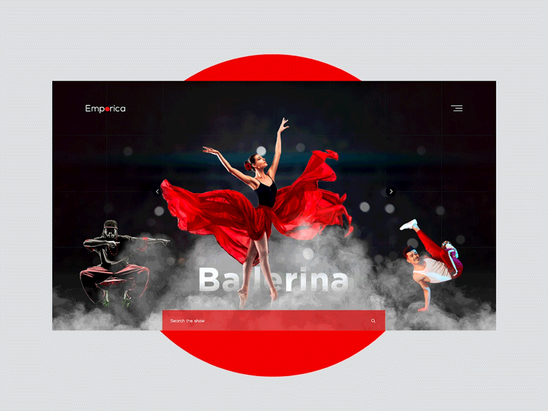 Emporica - Dance Show Interaction landingpage interaction