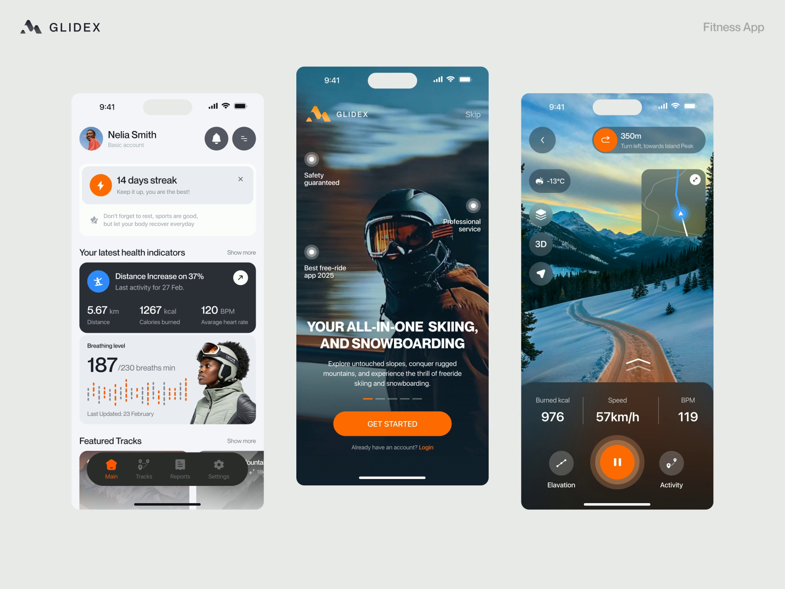 Example of Dashboard Design For Sport/Fitness App