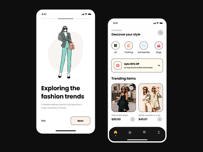 Shine On - Fashion Mobile App Concept app branding brutalism cloth design ecommerce ecommercestore fashion fashionstore figma illustration minimal retail uiux ux