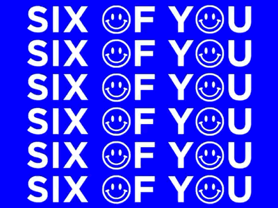 Six of you 0000ff animation blue graphic design illustration motion design rvb smiley