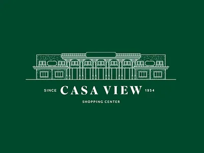 Casa View Shopping Center branding dallas green illustration indentity logo logotype texas wordmark
