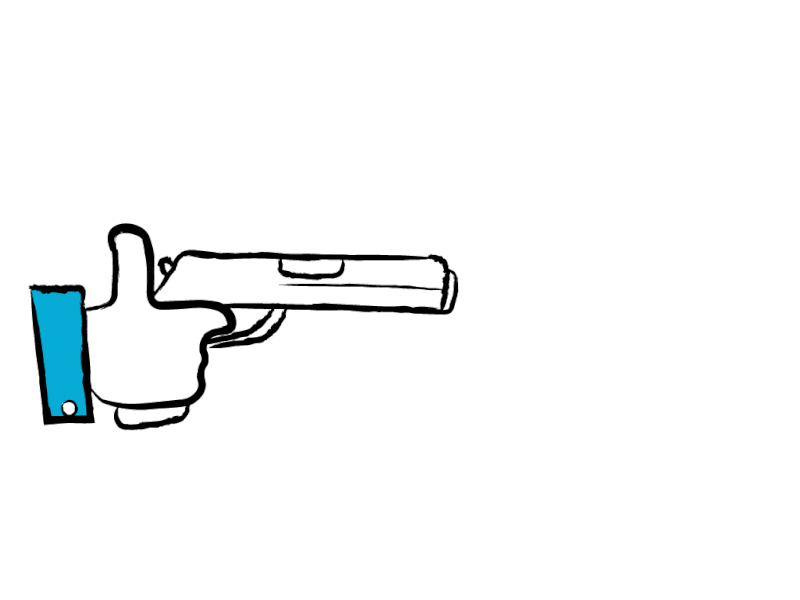 Bang! downsign facebook flag gif gun hand like social network thumb up