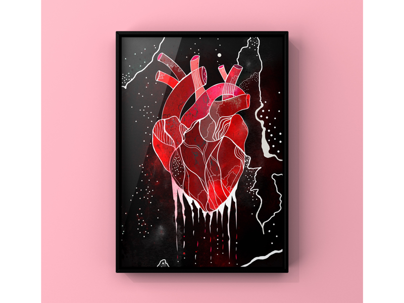 絵画作品　a sweet heart Sensitive Heart” ❣️ by Angel Peavy on Dribbble