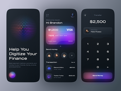 Finance Mobile App app design application banking banking app card design finance finance app mobile app design money money transfer send money ui ui design uiux wallet