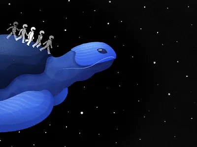 Stillness in time astronaut cycle eternity flat noise procreate relativity space time tortoise