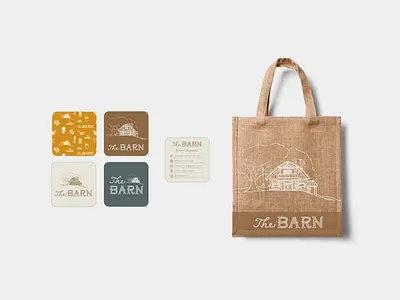 The Barn Branding bag barn brand branding business cards cards design handdrawn illustration logo
