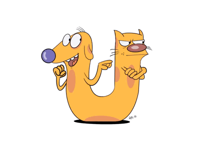CatDog animation cat character design dog illustration lafespaceart procreate