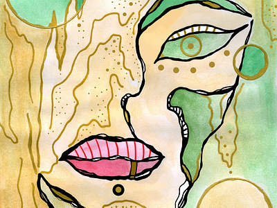 Envy 🌿 abstract art contemporary art gel illustration illustrator impressionist art ink line art mix media painting pen photoshop the seven deadly sins watercolor