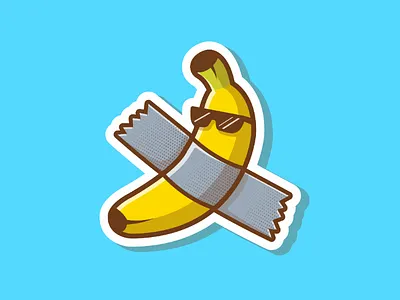 Dont touch me! i'm art π½π€π art banana cartoon cool cute expensive fruit icon illustration logo mascot sticker
