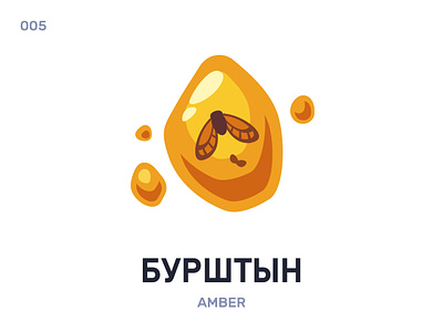 Бурштын / Amber amber belarus belarusian daily design flat icon illustration vector word