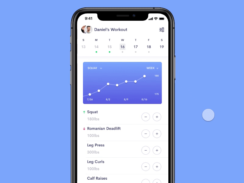 Fitness App app graph product design