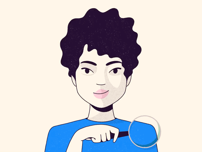 Looky Loo animation frame by frame illustration magnifying glass mograph motion motion design motion graphics texture woman