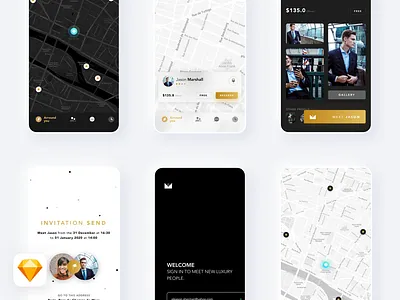 Date Concept app appdesign concept dark date light love map people sketch ui