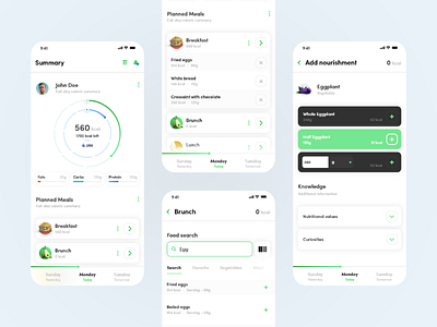 Dietary App UI design android app app design diet app ios app ui ux ux app