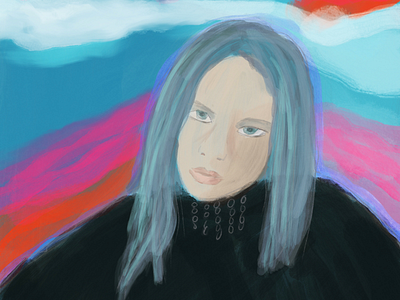 Billie Eilish portrait for GRAMMY countdown billie eilish editorial illustration grammy awards illustration portrait art strong women
