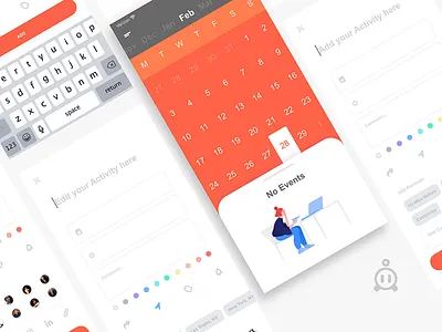 Schedule UI Design app clean color cute design development flat illustrations modern schedule ui ux