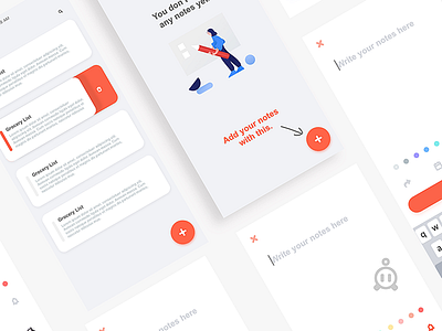 Note Taker UI Design app design development experience flat interface modern note taker ui ux