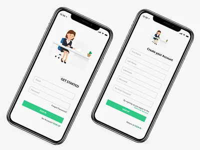 Sign-in & Sign-Up: Prototype in Description adobexd figma flat green invision invision studio invisionstudio ios signin signup ui ui design user experience user interface ux ux design