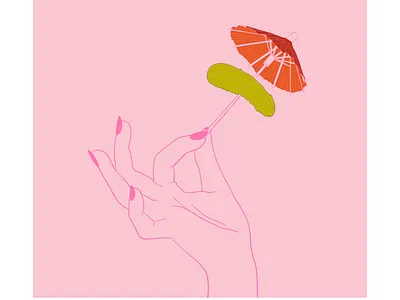 Fancy Friday color color palette fun hand illustration illustrator pickle