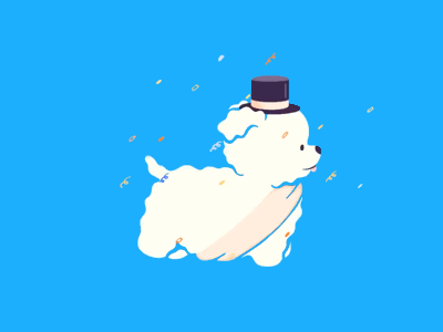 Puppy Parade animation baby cute dog frame by frame illustration motion design parade puppy top hat walk cycle