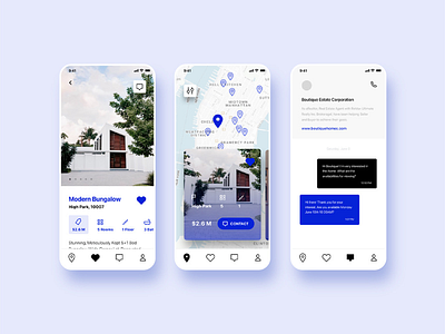 Real Estate App Concept mobile app. ios ui uiux
