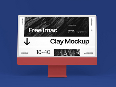 Free Imac Clay Mockup device free item free psd free template imac mockup psd template psd web design