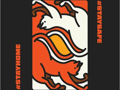 Isolated cats animal cat cats illustration isolation orange thick line yellow