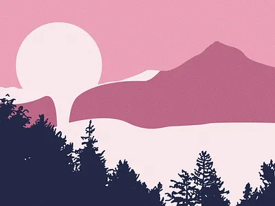 Moonscape - Minimal Illustration illustration illustrator landscape minimalism nature