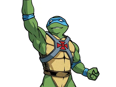 Teenage Mutant Ninja Turtles / The Masters of the Universe he man heman heroes illustration mashup art teenage mutant ninja turtles the masters of the universe tmnt