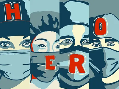 Heroes on the Frontline art color covid19 drawing frontline heroes illustration nurses strength