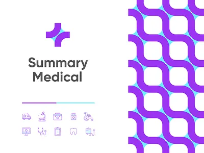Summary Medical: Logo design/exploration brand identity branding color design icon logo logo mark logomark medical milwaukee presentation purple startup