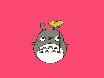 Totoro art cartoon cute drawing japan pink totoro wallpaper