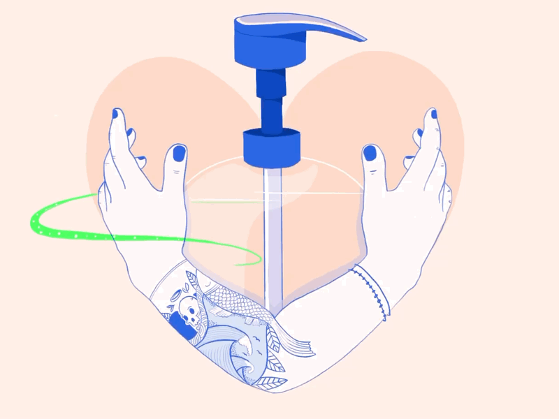 Pray to the Hygiene God 2020 animation coronavirus covid 19 gif gif animation illustration praying praying hands soap tattoo tattoos washyourhands waves