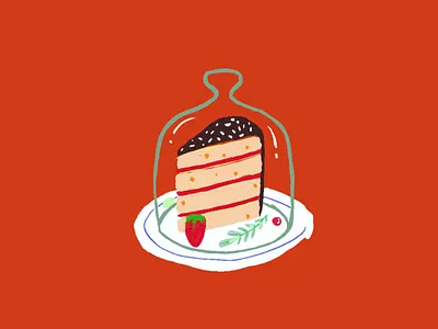 Chocolate Cake Time art cake chocolate procreate red wallpaper yummy