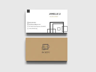 Redesign In Situ Restaurant in SFMOMA business card high end logo redesign restaurant restaurants sfmoma