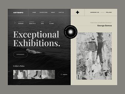 Art Exhibition - Brutalist Website Concept art branding brutalist concept dark design font gallery graphics images interface layout logo minimal typography ui ux visual webpage website