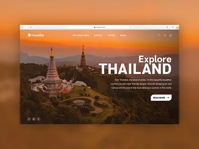 Travelite Landing Page landingpage sketch thailand travel ui uidesign ux uxdesign webdesign