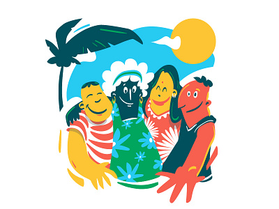 Under the sun colorful illustration sun tropical