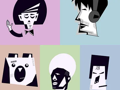 Simple shapes and colors.