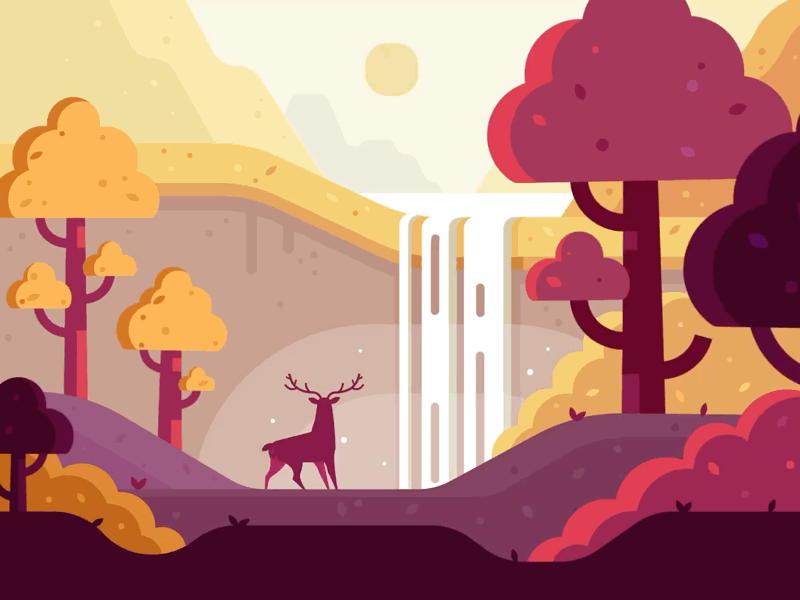 Forest animation animation design forest illustration landscape motion mountain nature waterfall