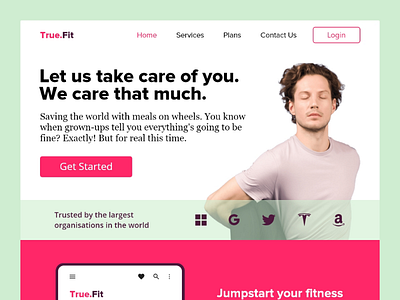 True.Fit landing page design ui design ux designer website design