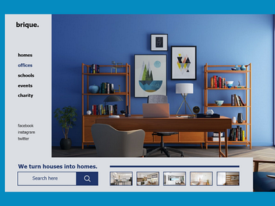 Brique Interior Design landing page ui ux web design