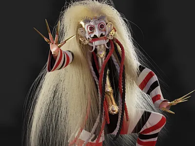 The Sacred Rangda 3d b3d bali barong rangda sculpting zbrush